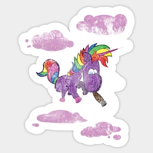 Lil' Smokey the Raindbow Unicorn (Textured) Sticker